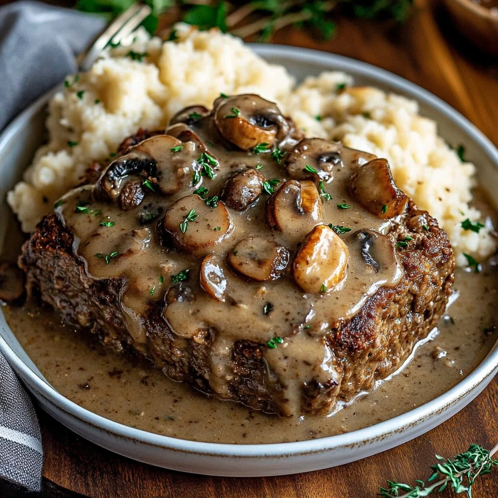 Meatloaf with Mushroom Gravy 1 Meatloaf with Mushroom Gravy
