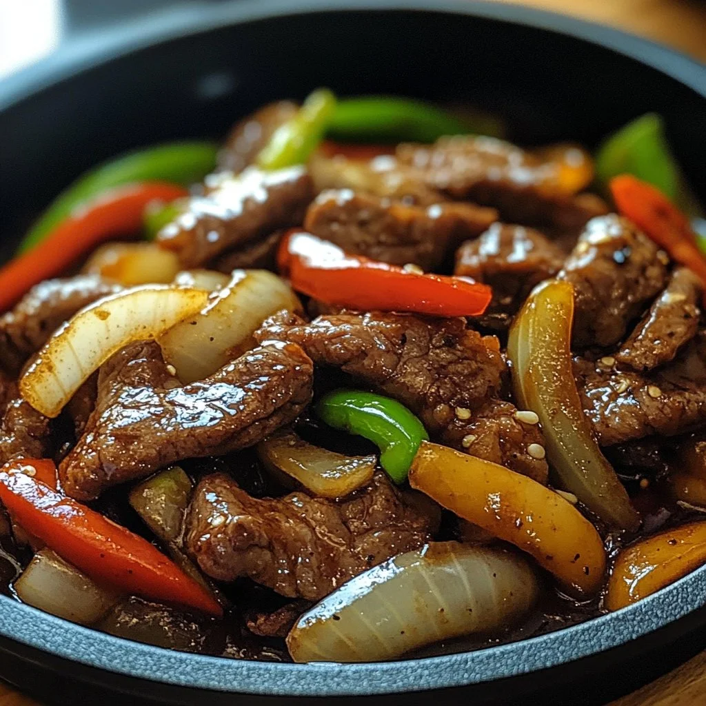Sizzling Chinese Pepper Steak with Onions 1 Sizzling Chinese Pepper Steak with Onions