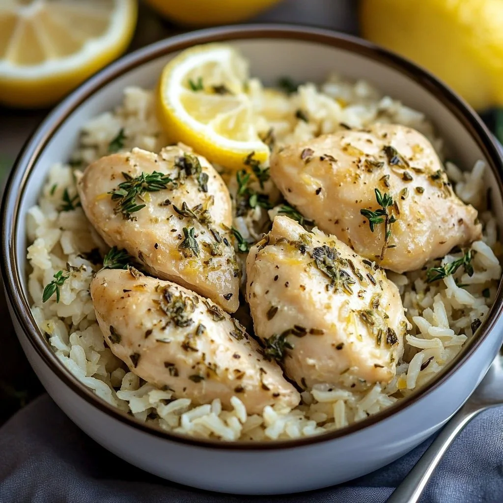 Slow Cooker Lemon Herb Chicken and Rice 1 Slow Cooker Lemon Herb Chicken and Rice