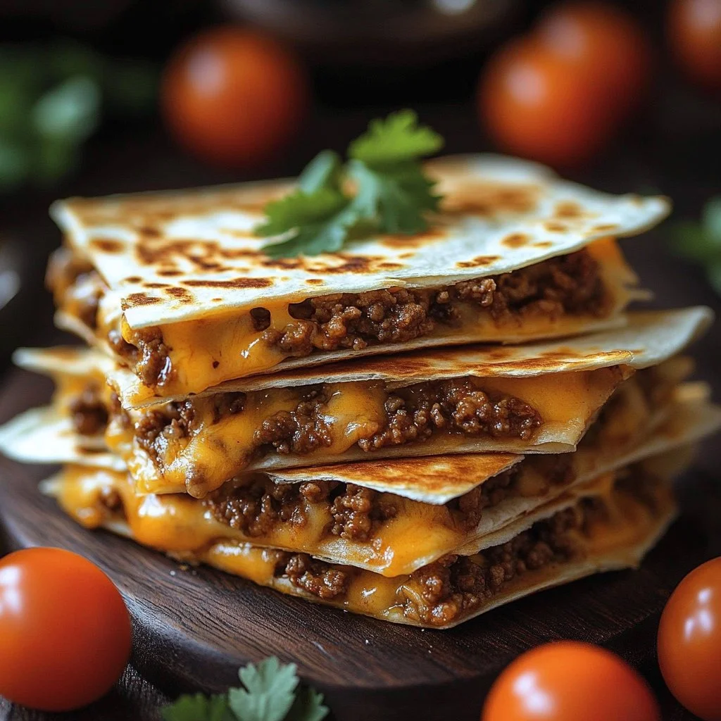 Mouthwatering Smashburger Quesadillas served with dipping sauces