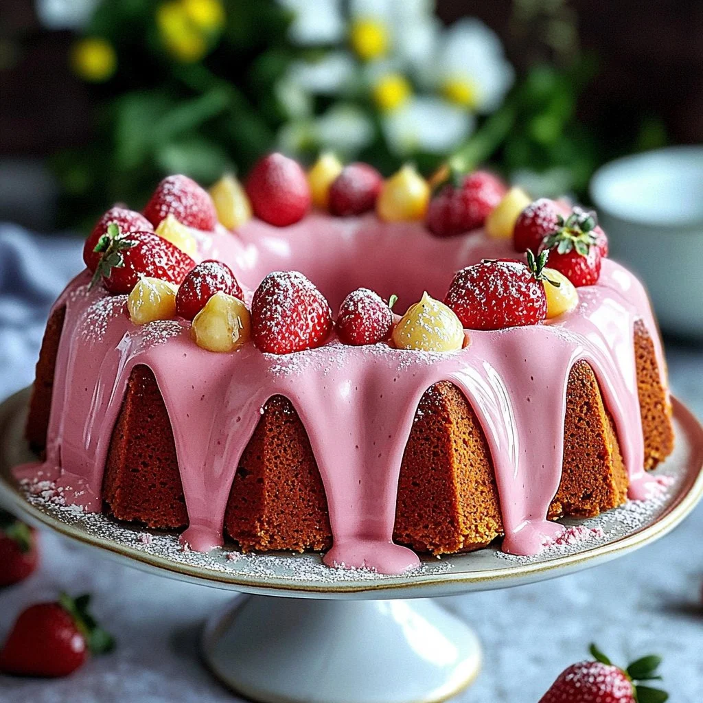 Strawberry Milkshake Pound Cake 1 Strawberry Milkshake Pound Cake