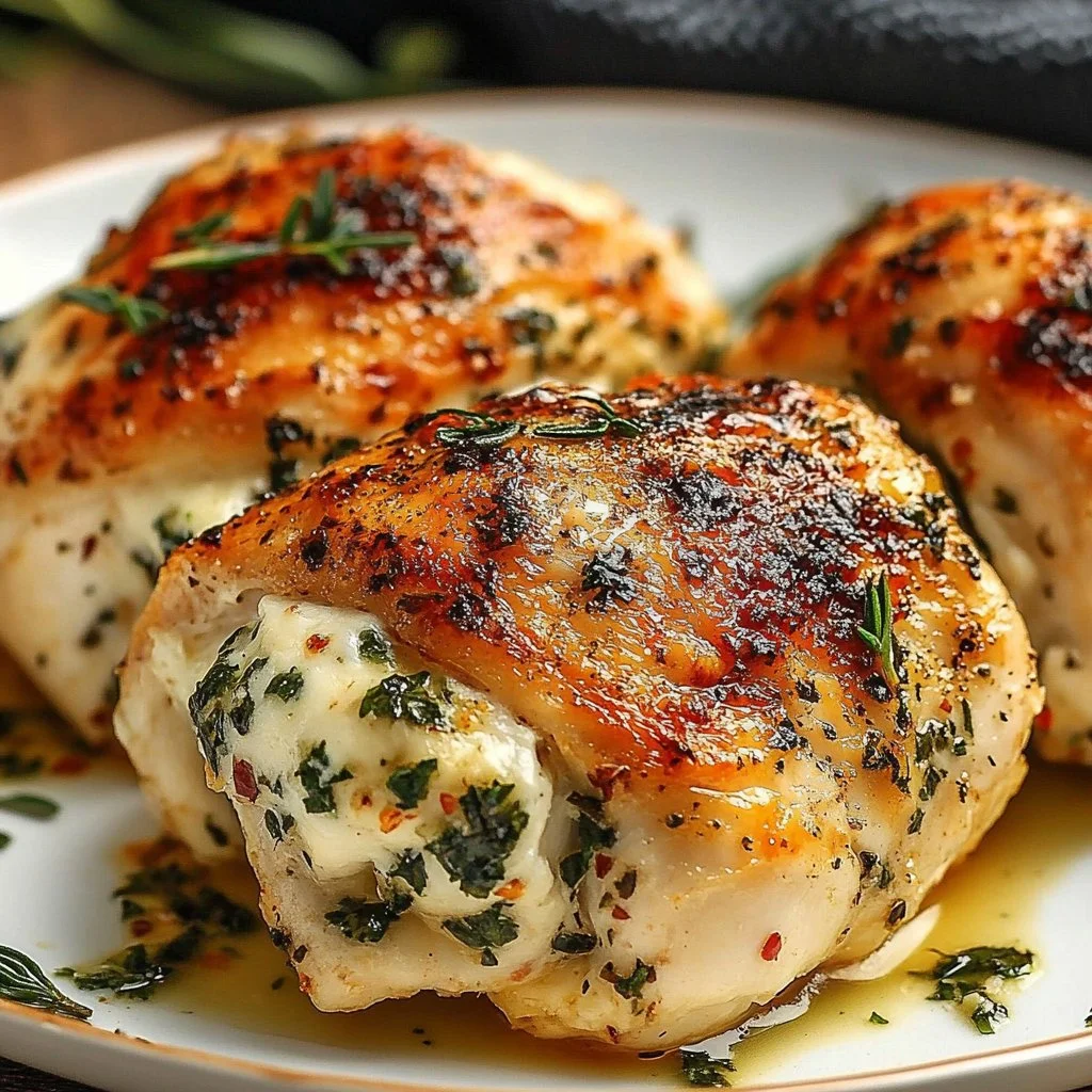 Delicious stuffed chicken dish with savory filling