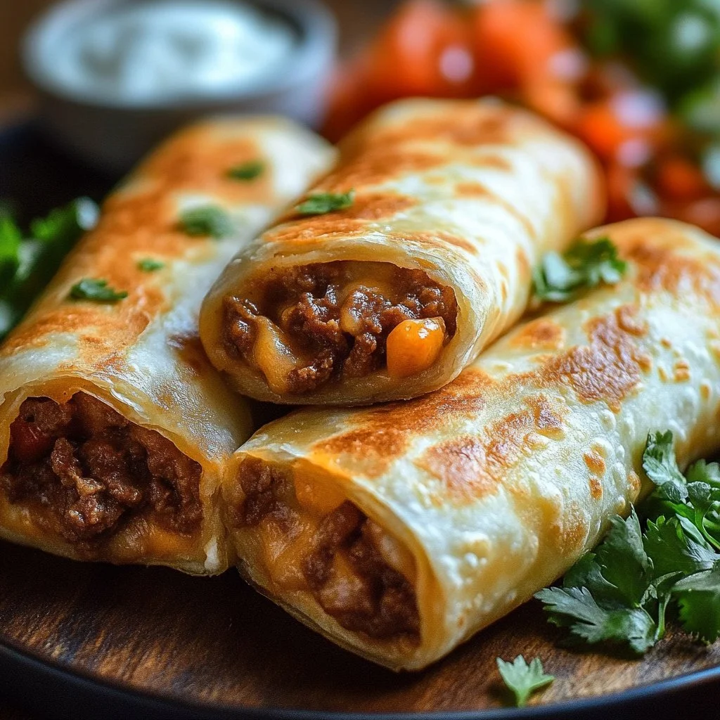 Beef and Cheese Chimichangas