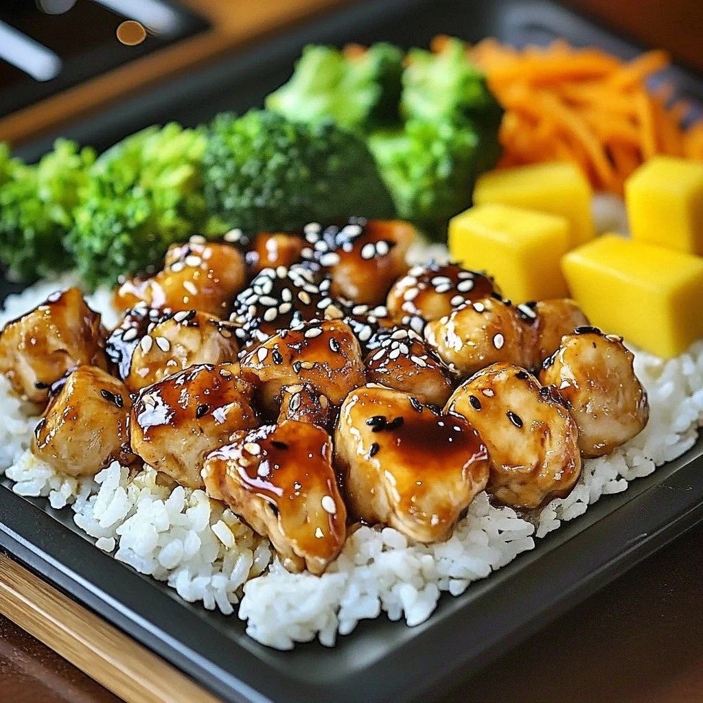 Cooked Blackstone Hibachi Chicken served with vegetables.