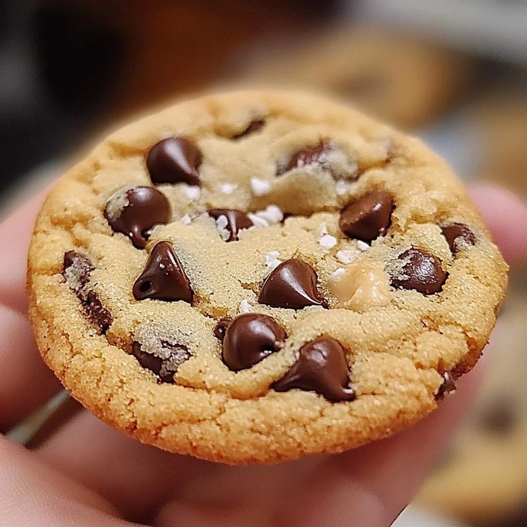 Freshly baked chocolate chip cookies on a cooling rack