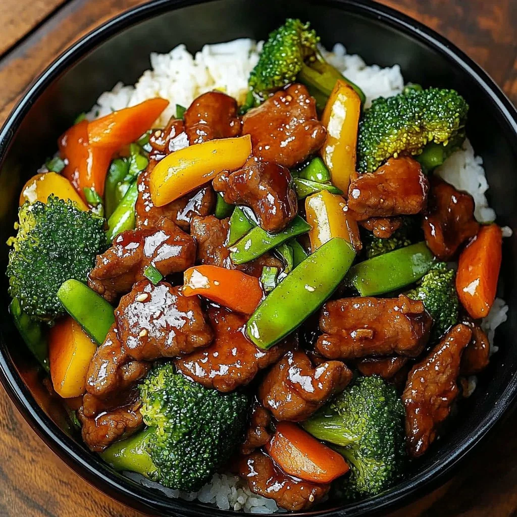 Delicious Cowboy Stir Fry featuring fresh vegetables and tender meat in a skillet