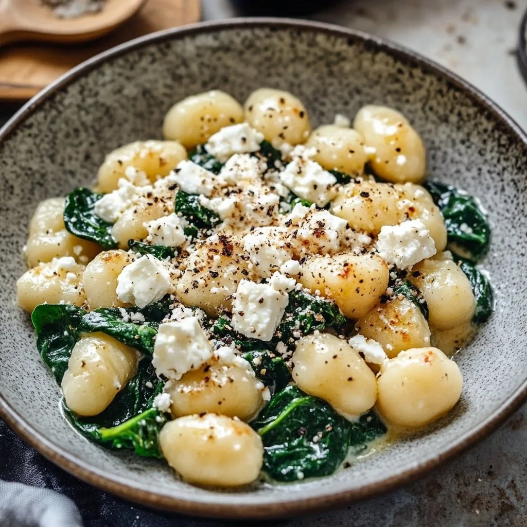 Creamy Gnocchi with Spinach and Feta