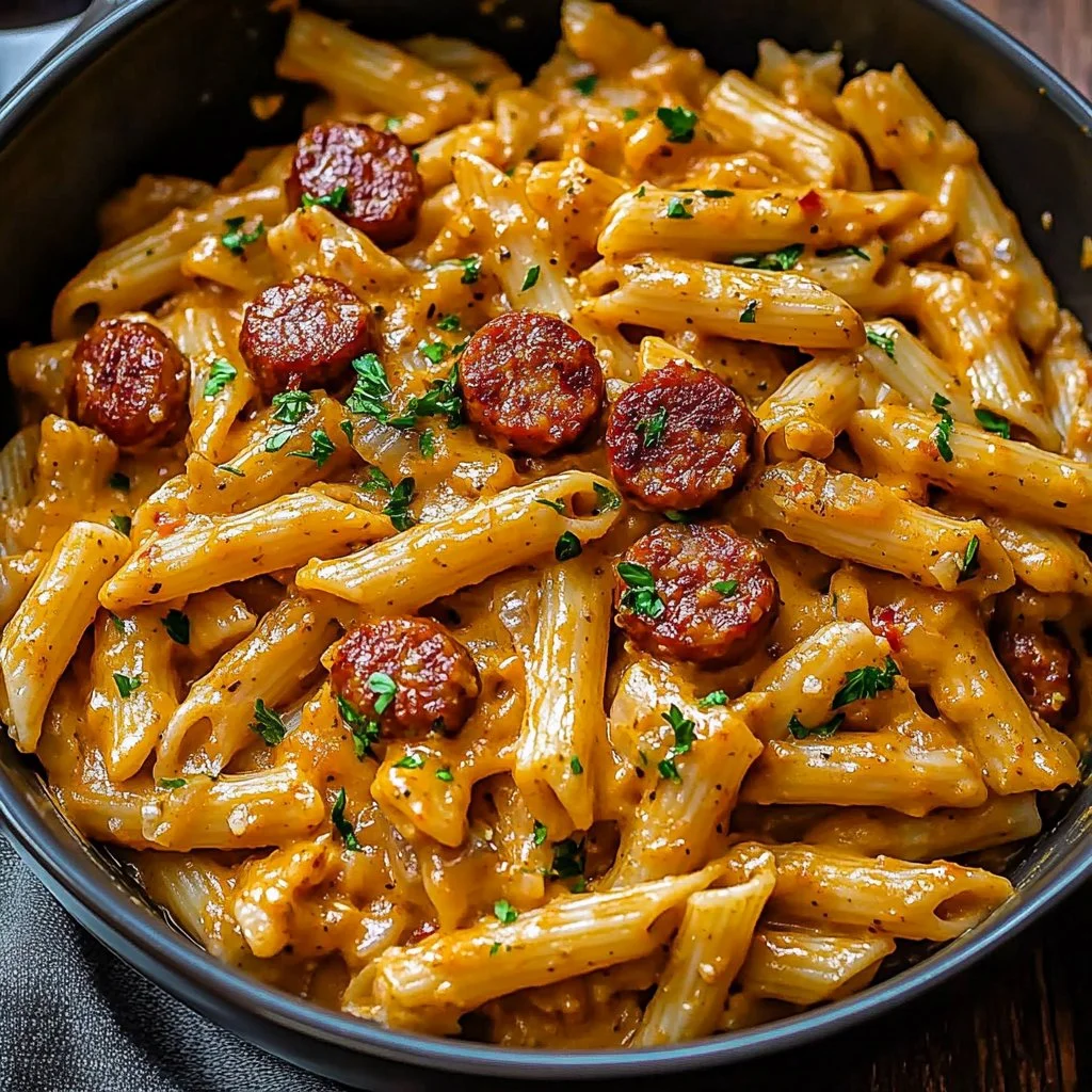 One-Pot Creamy Spicy Cajun Sausage Pasta