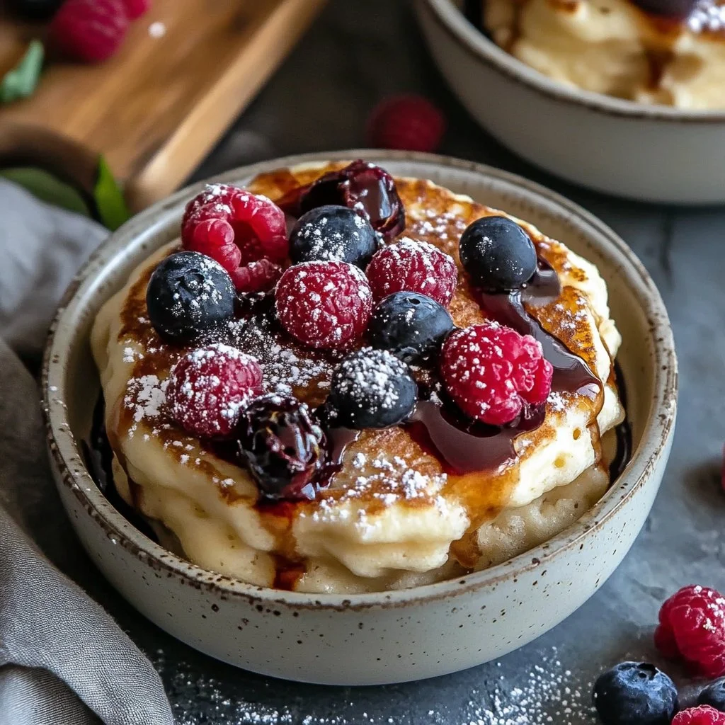 Single Serving Fluffy Baked Protein Pancake Bowls