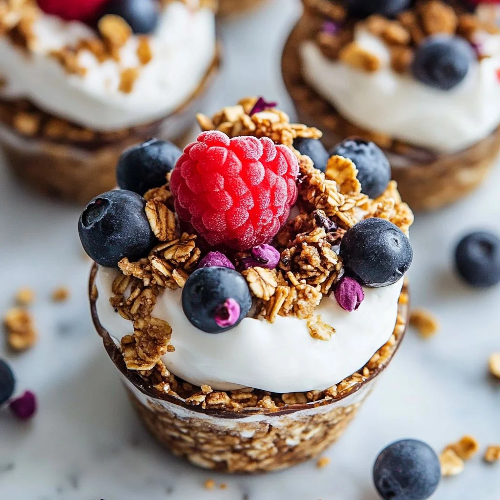 Frozen Yogurt Granola Cups
