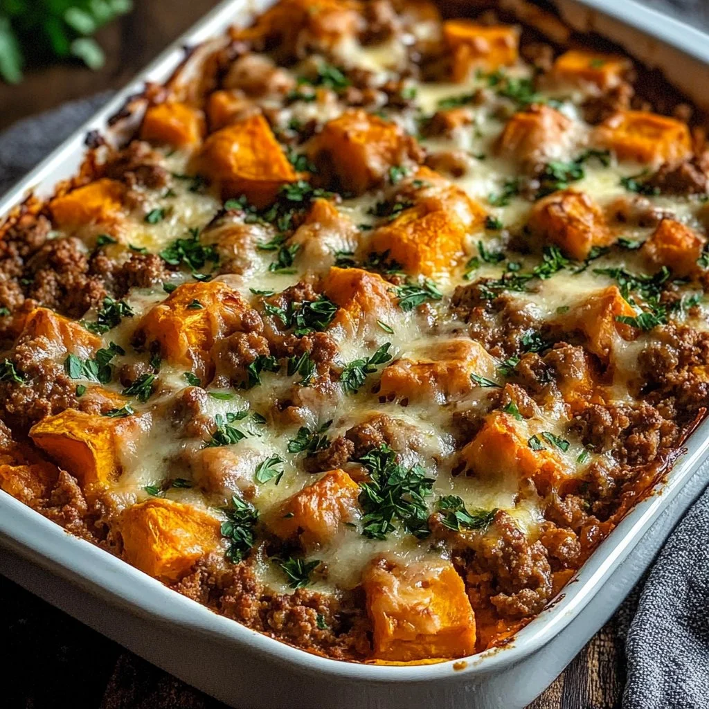 Ground Turkey Sweet Potato Bake