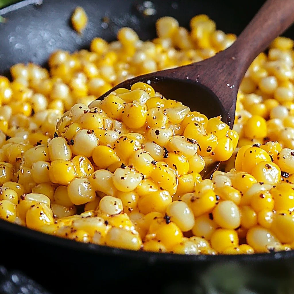 Delicious honey butter corn skillet dish served in a bowl