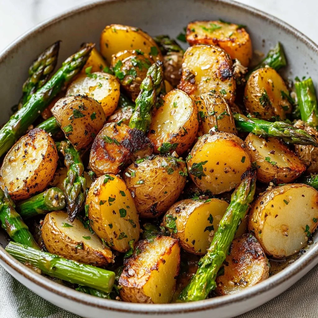 One-Pan Garlic Potatoes & Asparagus for Effortless Flavor