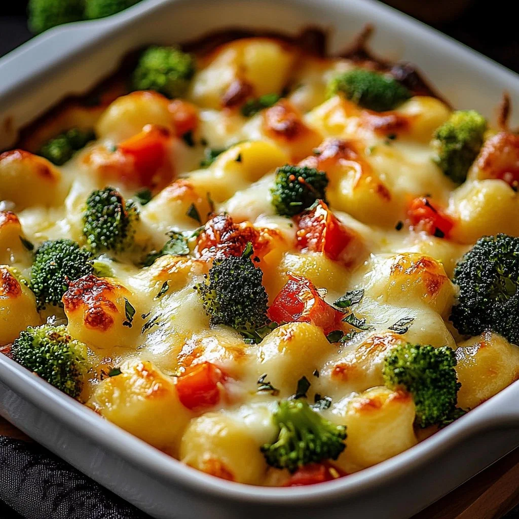 Overnight Veggie and Cheese Casserole filled with colorful vegetables and cheese