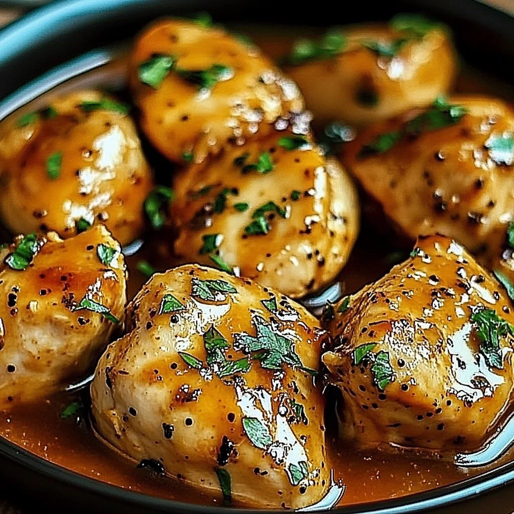Slow Cooker Honey Mustard Chicken dish with tender chicken and savory sauce