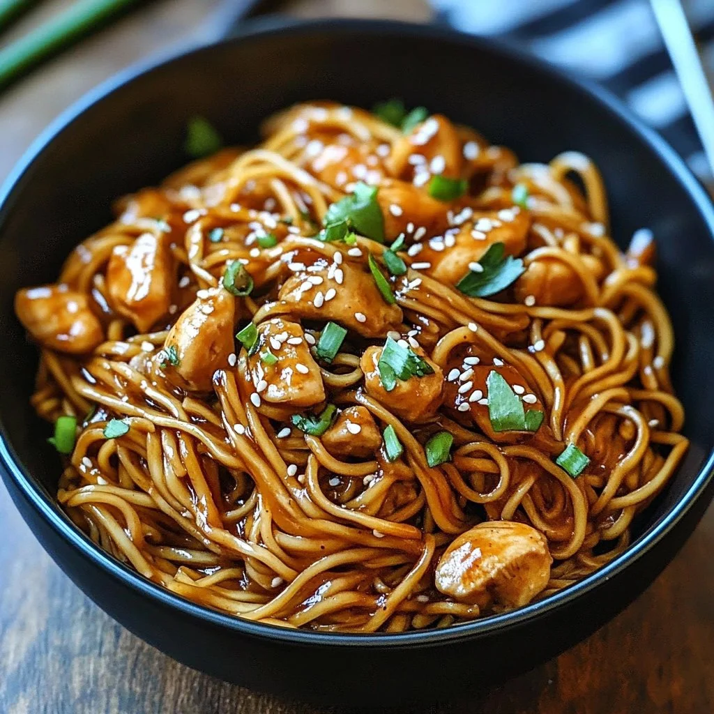 Sticky Garlic Chicken Noodles 1 Sticky Garlic Chicken Noodles