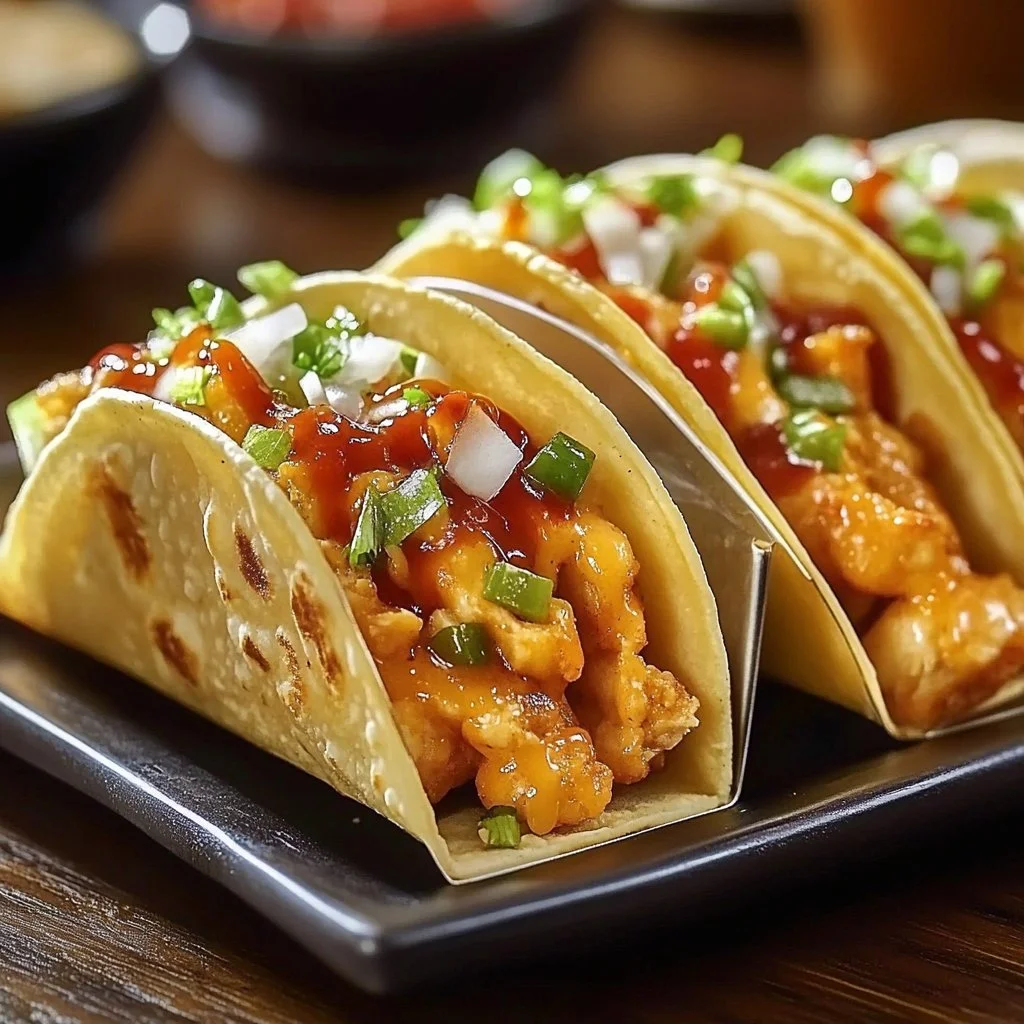 Delicious Chicken Wonton Tacos from Applebee's served with fresh ingredients
