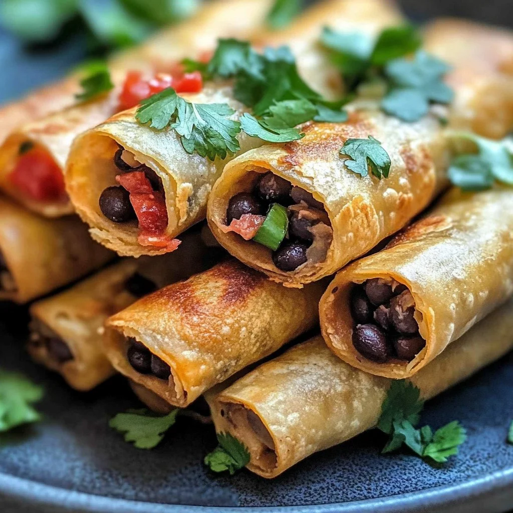 Baked Black Bean Taquitos 1 Baked Black Bean Taquitos
