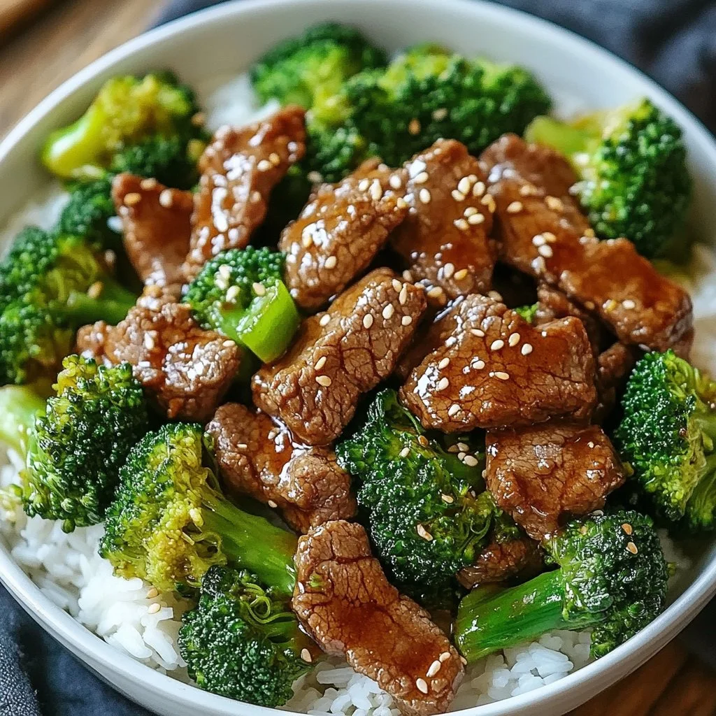 Delicious Beef and Broccoli stir-fry with tender beef strips and fresh broccoli