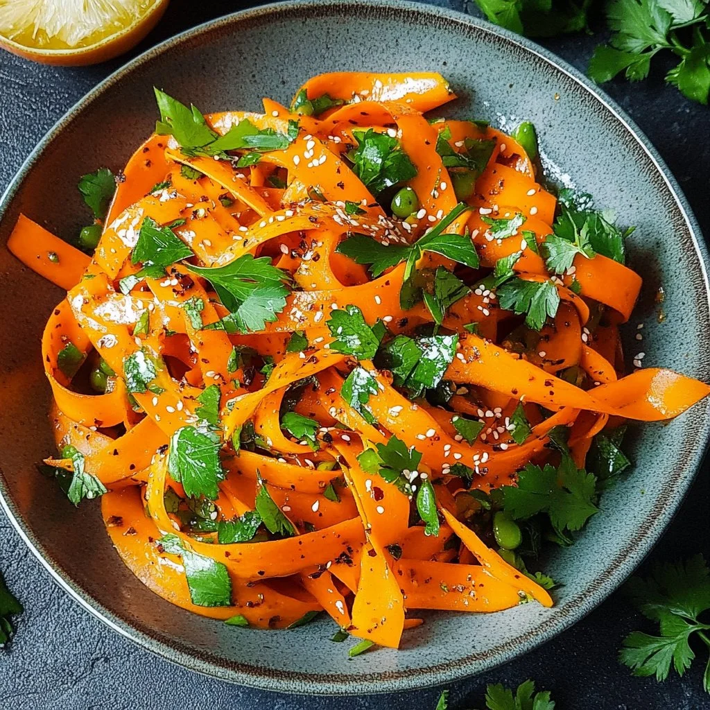 Viral Carrot Ribbon Salad with Chili Crisp Dressing