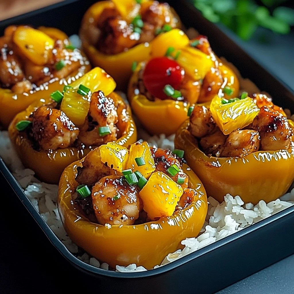 Chicken and Rice Stuffed Peppers 1 Teriyaki Pineapple Chicken and Rice Stuffed Peppers