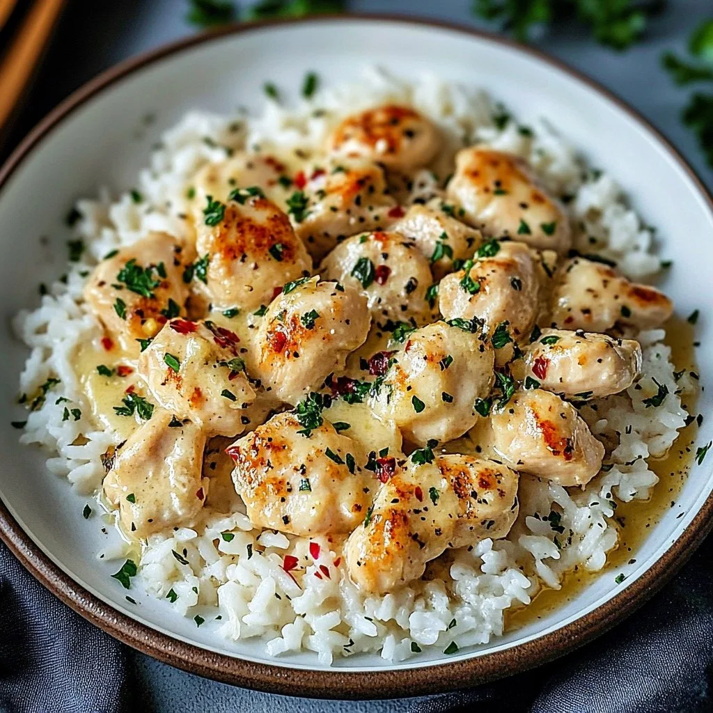 Chicken Scampi with Creamy Garlic Parmesan Rice