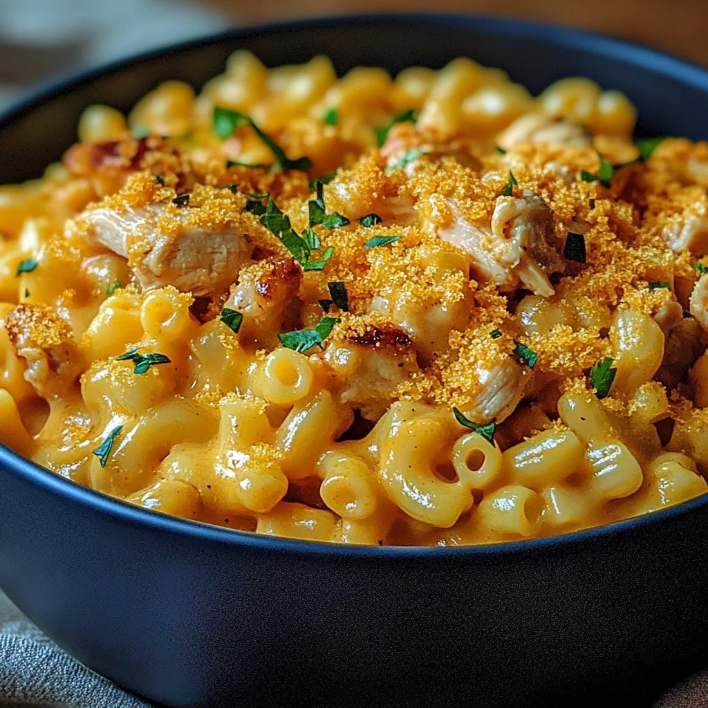 Crockpot BBQ Chicken Mac and Cheese