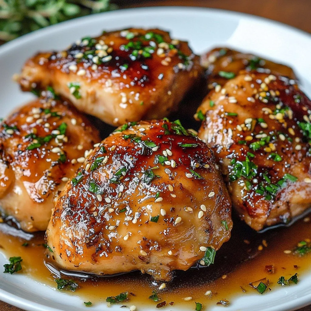 Easy Crockpot Honey Garlic Chicken Thighs
