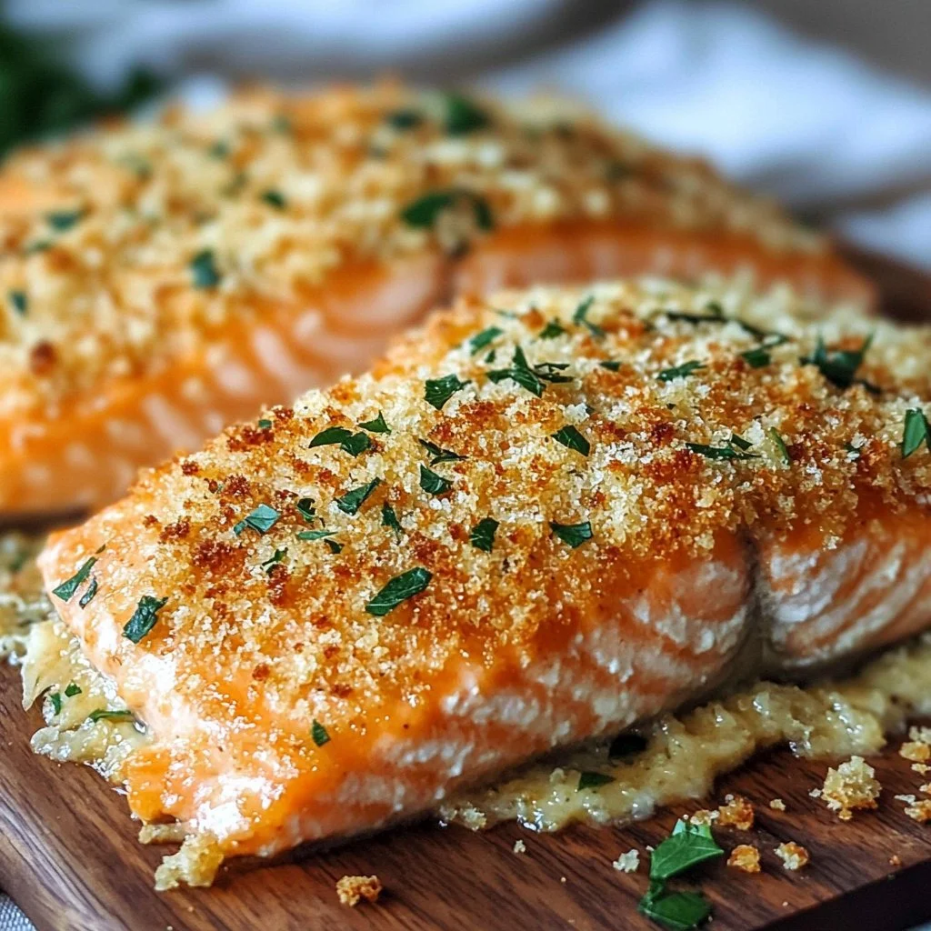 Crusted Parmesan Baked Salmon 1 Crispy Parmesan Crusted Baked Salmon