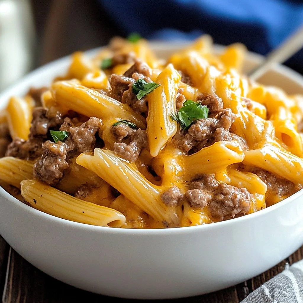 Easy Crockpot Cheesy Crack Beef Pasta