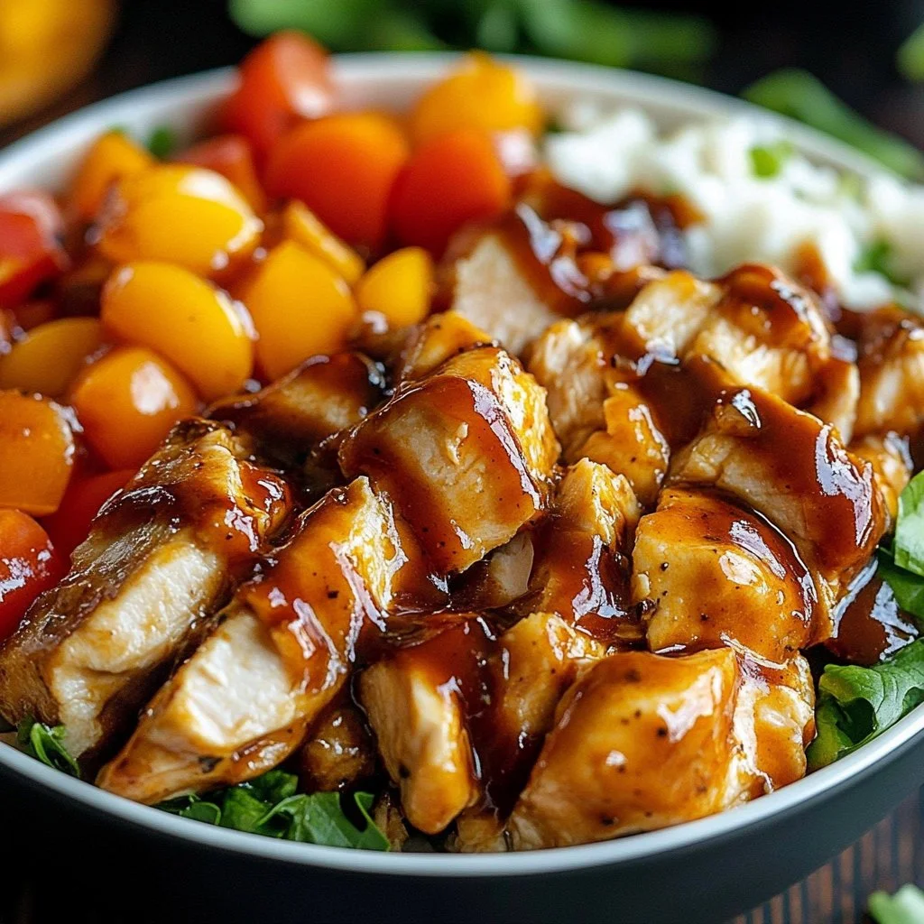 Low Carb BBQ Chicken Bowl 1 Easy Low Carb BBQ Chicken Bowl