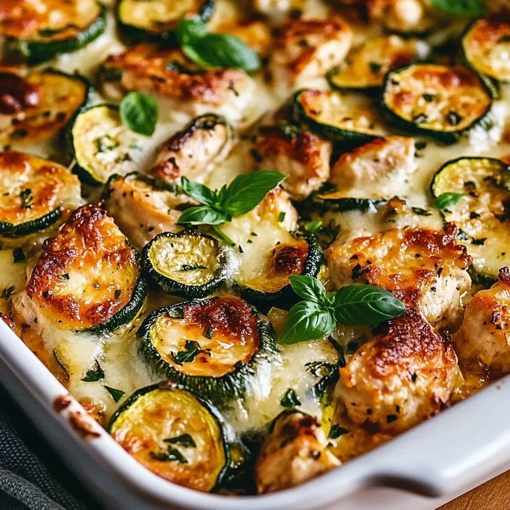 Mediterranean Chicken Zucchini Bake