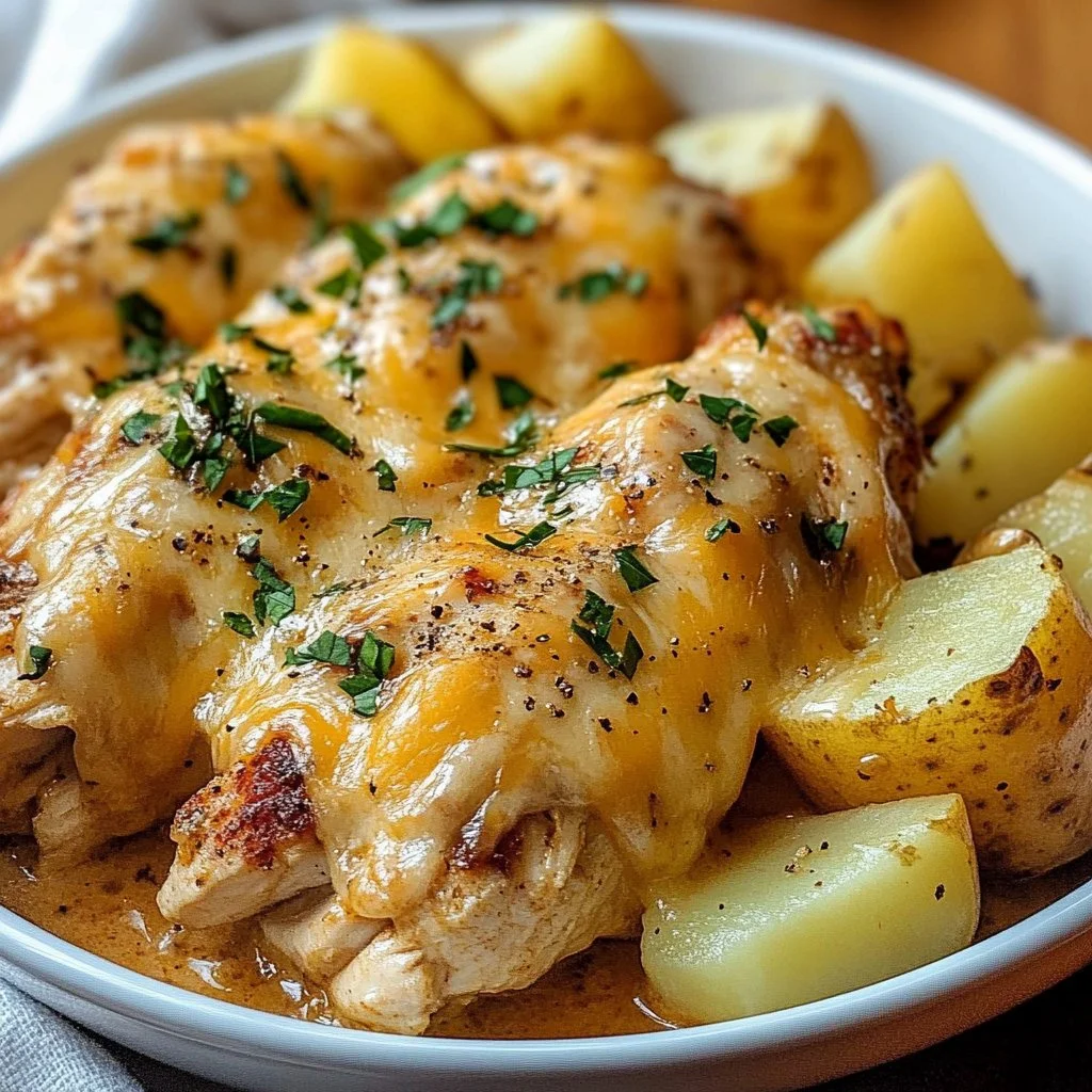 Slow Cooker Ranch Chicken and Potatoes 1 Slow Cooker Cheesy Ranch Chicken and Potatoes