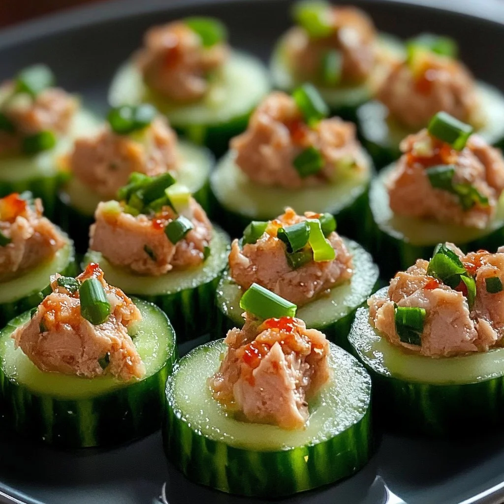 Spicy Tuna Cucumber Bites