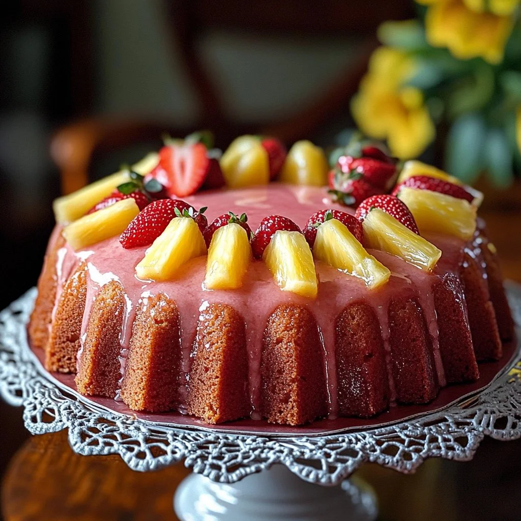 Strawberry Pineapple Pound Cake